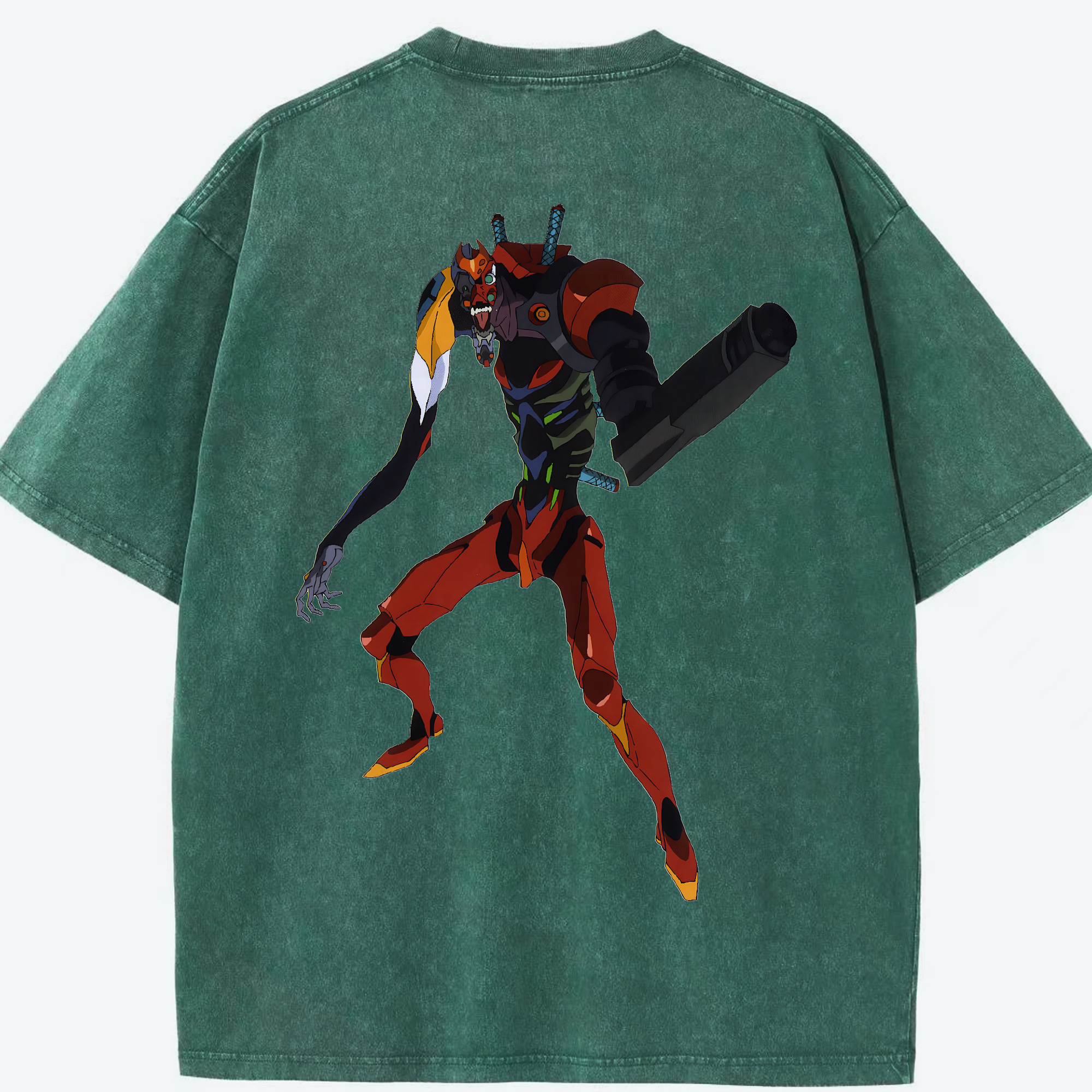 （画像用） EVA 新世紀エヴァンゲリオン 綿100% ヴィンテージ風 半袖Tシャツ（背面プリント）